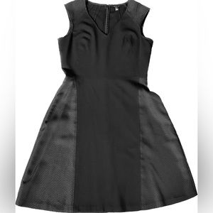 Ann Taylor LBD Black Dress w/ Faux Snake Accent Sleeveless & A-line Skir…